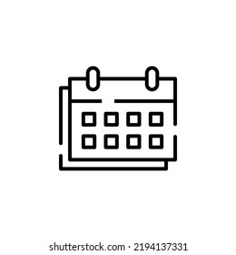 Calendar, Schedule, Date Dotted Line Icon Vector Illustration Logo Template. Suitable For Many Purposes.