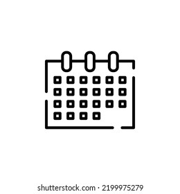Calendar, Schedule, Date Dotted Line Icon Vector Illustration Logo Template. Suitable For Many Purposes.
