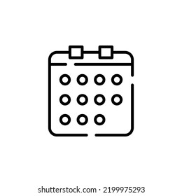 Plantilla de logotipo de Ilustración de Icono de línea punteada Calendario, Programación, Fecha. Idóneo Para Muchos Fines.
