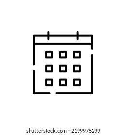 Plantilla de logotipo de Ilustración de Icono de línea punteada Calendario, Programación, Fecha. Idóneo Para Muchos Fines.