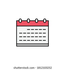 calendar schedule, date icon concept. Element of education illustration. Signs and symbols can be used for web, logo, mobile app, UI, UX on white background