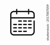 calendar schedule date icon sign vector