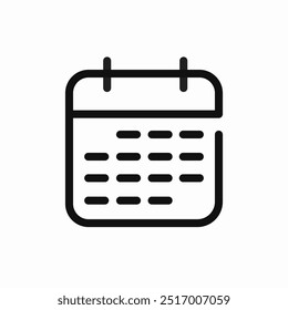 Vector de signo de icono de fecha de programación de calendario