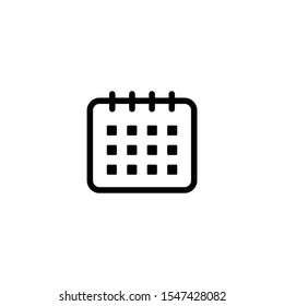 Calendar, Schedule, date icon vector isolated on white background