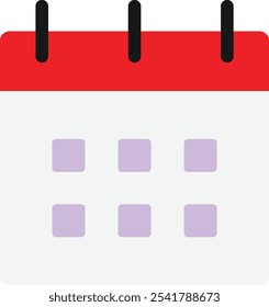 Icono de fecha de calendario Ilustración plana de Vector