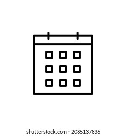 Calendario, Programación, Icono de línea de fecha, Vector, Ilustración, Plantilla de logotipo. Idóneo Para Muchos Fines.