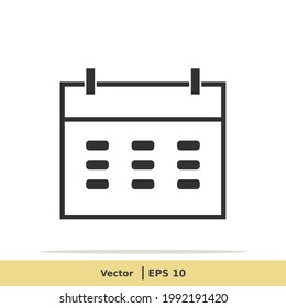 Kalender, Zeitplan, Datumseinstellungen, Terminierungssymbol-Illustration. Datum Zeichen. Vektorsymbol EPS10