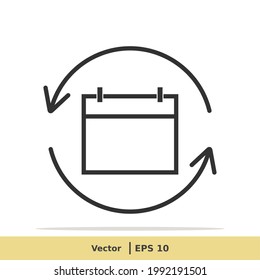 Calendario, Programación, Configuración de fecha, Ilustración del icono de cita. Símbolo de signo de fecha. EPS de icono del vector 10
