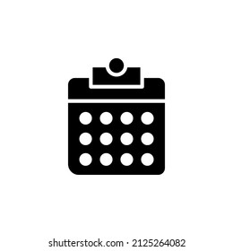 Calendar, Schedule, Date Solid Icon Vector Illustration Logo Template. Suitable For Many Purposes.
