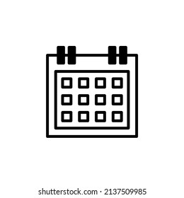 Calendar, Schedule, Date Solid Line Icon Vector Illustration Logo Template. Suitable For Many Purposes.