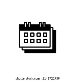 Calendar, Schedule, Date Solid Line Icon Vector Illustration Logo Template. Suitable For Many Purposes.