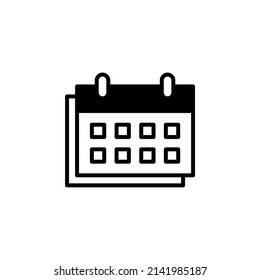 Calendar, Schedule, Date Solid Line Icon Vector Illustration Logo Template. Suitable For Many Purposes.
