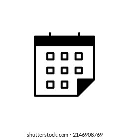 Calendar, Schedule, Date Solid Line Icon Vector Illustration Logo Template. Suitable For Many Purposes.