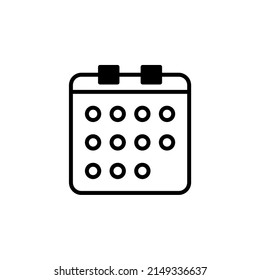 Calendar, Schedule, Date Solid Line Icon Vector Illustration Logo Template. Suitable For Many Purposes.