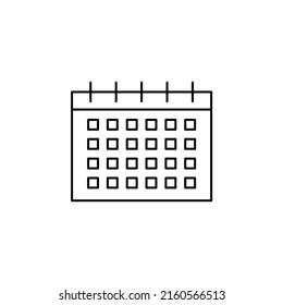 Calendar, Schedule, Date Thin Line Icon Vector Illustration Logo Template. Suitable For Many Purposes.