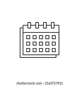 Calendar, Schedule, Date Thin Line Icon Vector Illustration Logo Template. Suitable For Many Purposes.
