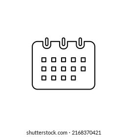 Kalender, Zeitplan, Vorlage des Leuchtzeilensymbols für Vektorgrafiken. Geeignet für viele Zwecke.