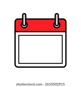 calendar or schedule in flat style isolated on white background, planning or time management icon, event deadline