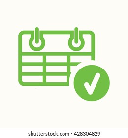 calendar schedule green white simple icon 