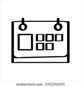 Calendar schedule hand-drawn vector icon
