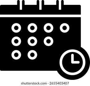 Icono de calendario con reloj para recordatorio de cita