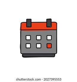 Calendar schedule icon in color icon, isolated on white background 