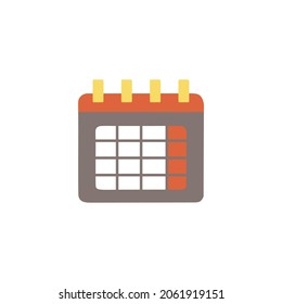 Calendar, schedule icon in color icon, isolated on white background 
