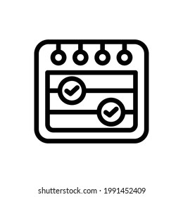Calendar, Schedule icon, Line Vector graphics