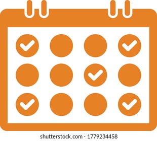Calendario, icono de programación / vector naranja