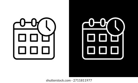 Calendar Schedule With Icon Set Design