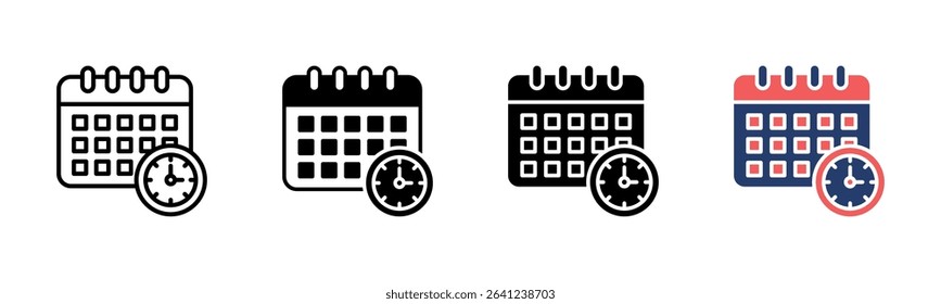Calendar Schedule icon sheet multiple style collection