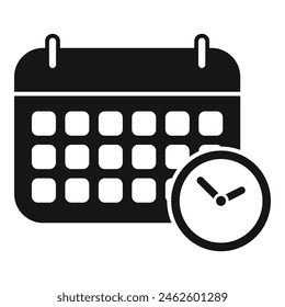 Calendar schedule icon simple vector. Period term study. Budget deadline