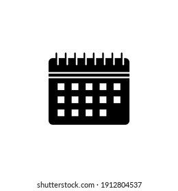 Calendar, schedule icon   in solid black flat shape glyph icon, isolated on white background 