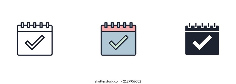 calendar schedule icon symbol template for graphic and web design collection logo vector illustration