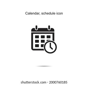 Calendario, icono de programación ilustración vectorial gráfico en segundo plano