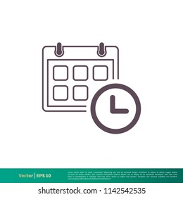 Calendar, Schedule Icon Vector Logo Template Illustration Design. Vector EPS 10.