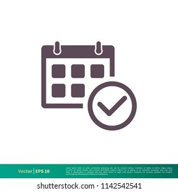 Calendar, Schedule Icon Vector Logo Template Illustration Design. Vector EPS 10.