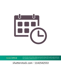 Calendar, Schedule Icon Vector Logo Template Illustration Design. Vector EPS 10.