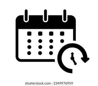 Kalender, Zeitplan Symbol mit weißem Hintergrund.