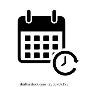 Kalender, Zeitplan Symbol mit weißem Hintergrund.