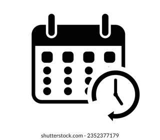 Calendar, schedule icon with white background.