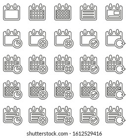 Calendar Or Schedule Icons Thin Line Big