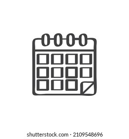 Calendar schedule line icon. linear style sign for mobile concept and web design. Calendar planner outline vector icon. Symbol, logo illustration. Vector graphics