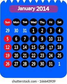 Calendar to schedule monthly. January