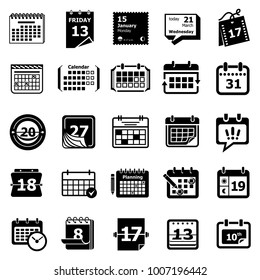 Calendar schedule planner icons set. Simple illustration of 25 Calendar schedule planner vector icons for web