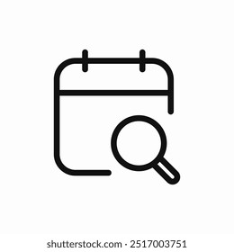 calendar schedule search icon sign vector