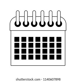 Calendar schedule symbol in black and white