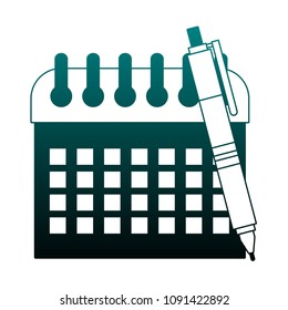 Calendar schedule symbol in blue lines