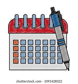 Calendar schedule symbol scribble