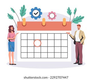 Calendar schedule time agenda event management concept. Vector graphic design element illustration